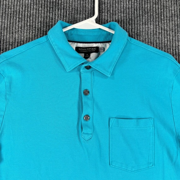 Banana Republic Other - Banana Republic Polo Shirt Mens Medium Blue Short Sleeve Performance Pique